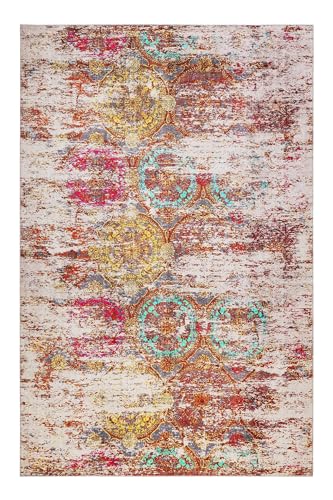 WECONhome - Alfombra de pelo corto con aspecto desgastado para salón, dormitorio, estudio o...