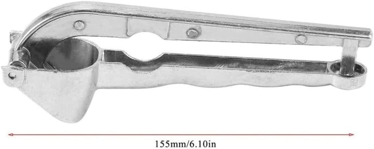 Knoblauchpresse Ingwerpresse, manueller Knoblauchzerkleinerer, Aluminiumlegierung, Anti-Rutsch, zum Pressen von Knoblauchzehen und Zerkleinern von Ingwer, kein, Silver, 6.1in