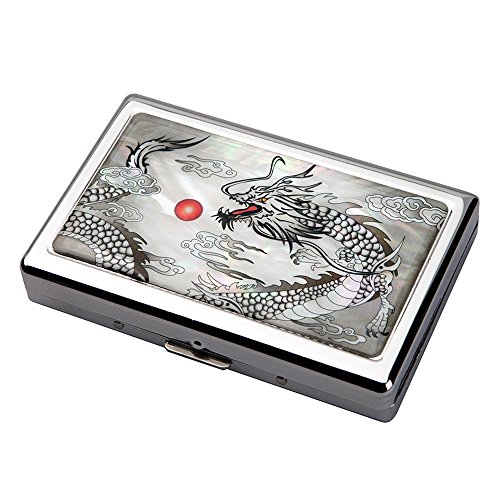 Mother of Pearl Black Flying Dragon Ball Design Extra Long 100S Super Slim