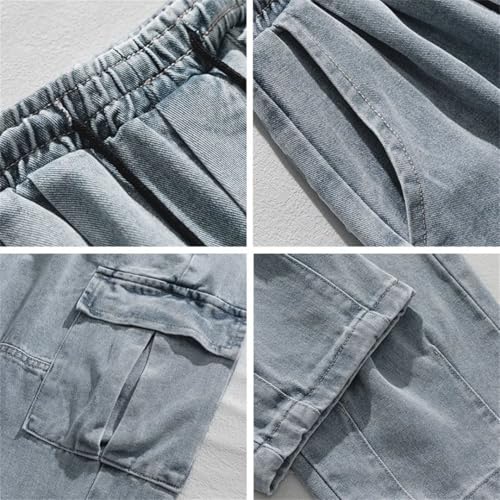 Men's Baggy Jeans Oversize Cargo Korean Wide Streetwear Hip Hop Harajuku Straight Denim Pants2