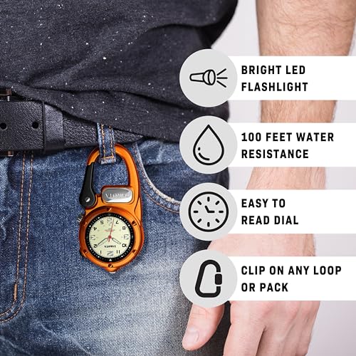 Dakota Mini Clip Microlight, Quality Pocket and Fob Watch, Premium Durability Outdoor Gifts for Men, Use for Fishing Hunting, and More, LED Flashlight, Clip on Watch - Image 3