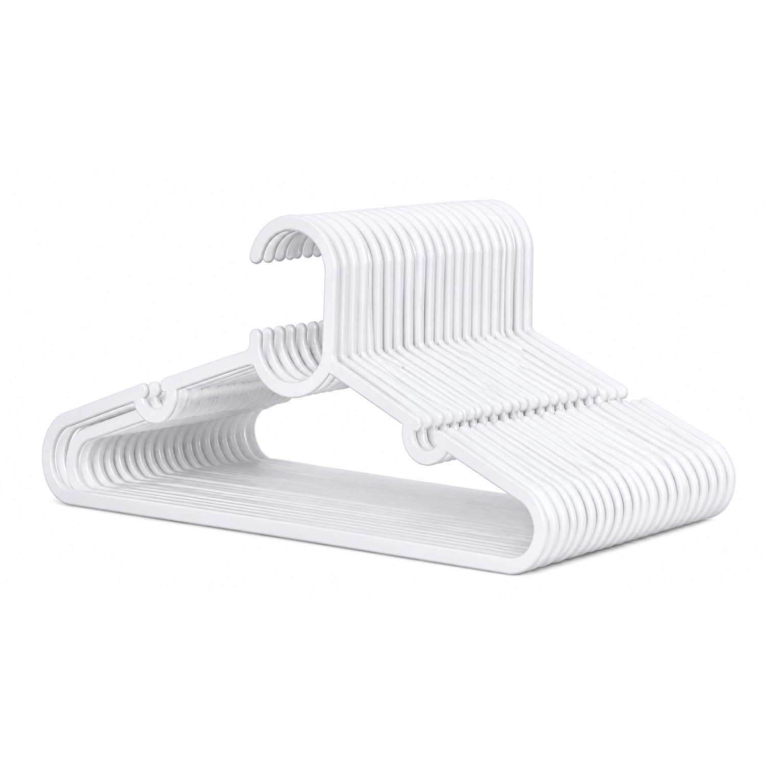 Homeshopa.com White Homeshopa Children's Hanger, 30 Pack Plastic Kids Hangers For Clothes, Ultra Thin Space Saving Nonslip Tubular Baby Hangers, Sturdy & Durable Infant Toddler Coat Hangers
