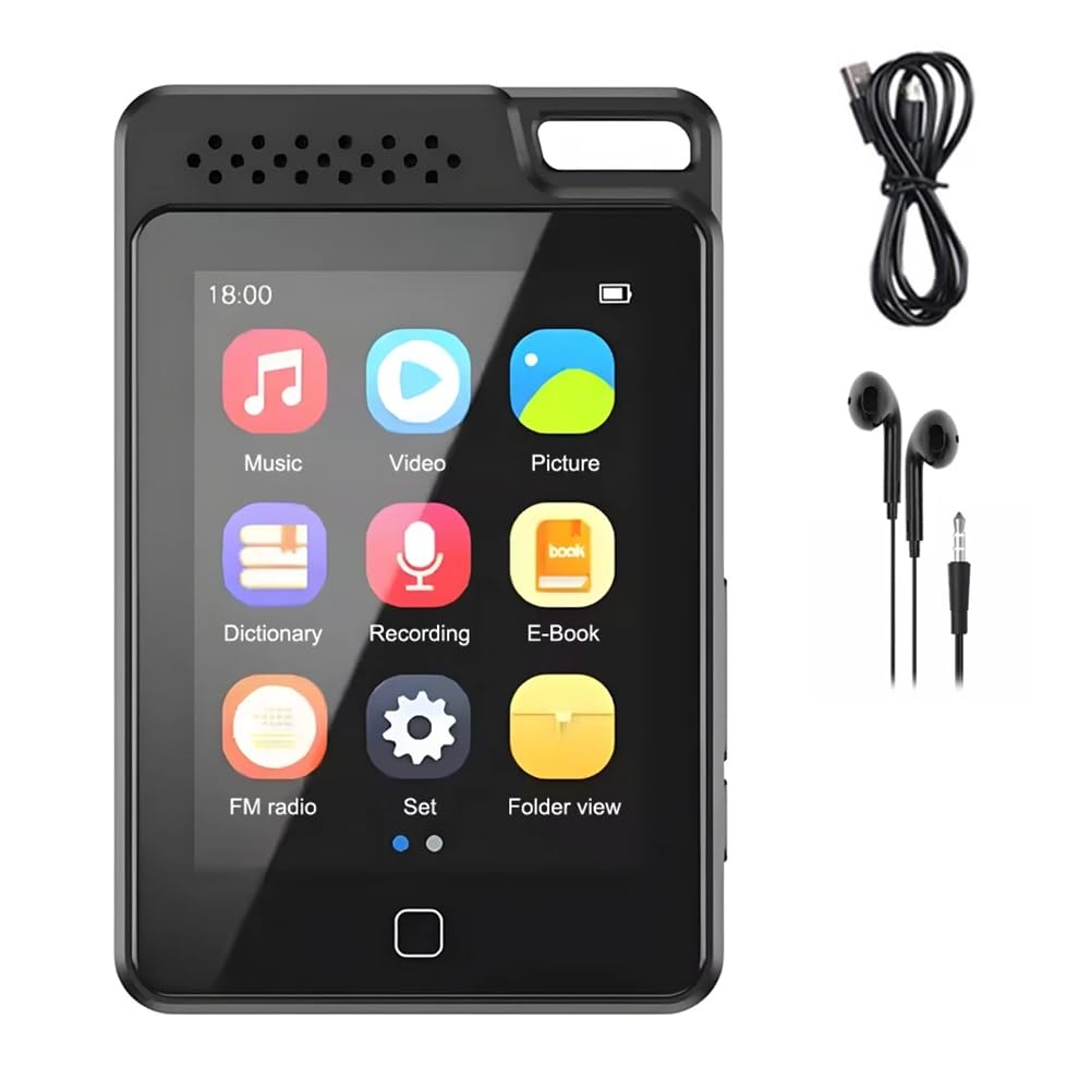 ISTOVO Reproductor de Música MP3 Bluetooth 5.0 de Metal con Altavoz Incorporado, Reproductor MP4, Pantalla Táctil TFT A Color de 2,4 Pulgadas, Radio HiFi.