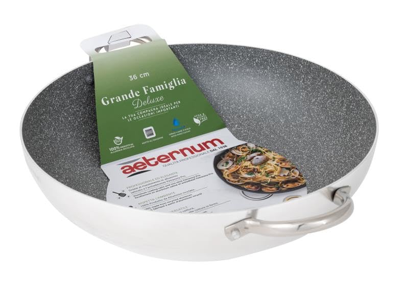Tegame Wok Antiaderente anche Induzione Grande Famiglia DeLuxe 36 cm