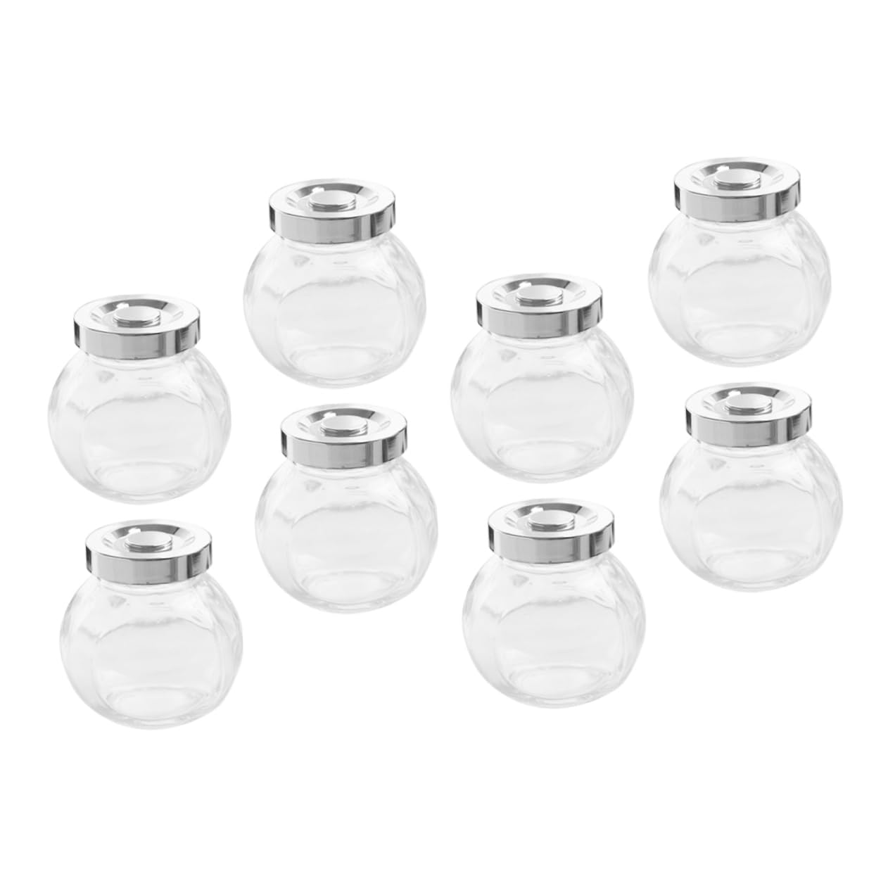 UKCOCO Tapa Hermética Sellados de Vidrio Transparentes 8 Frascos para Almacenar Alimentos para Conservar Mejor Cocina