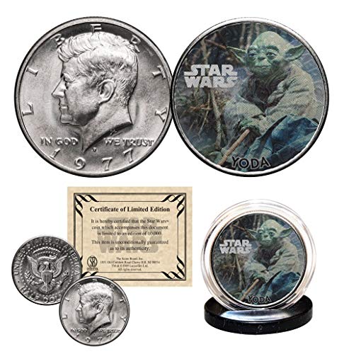 YODA - STAR WARS Officially Licensed 1977 Kennedy Half Dollar Coin with Certificate