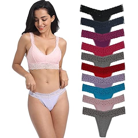 Mujer Tanga Encaje y algodón Paquetes Múltiples Cómoda y Suave Bragas Cover