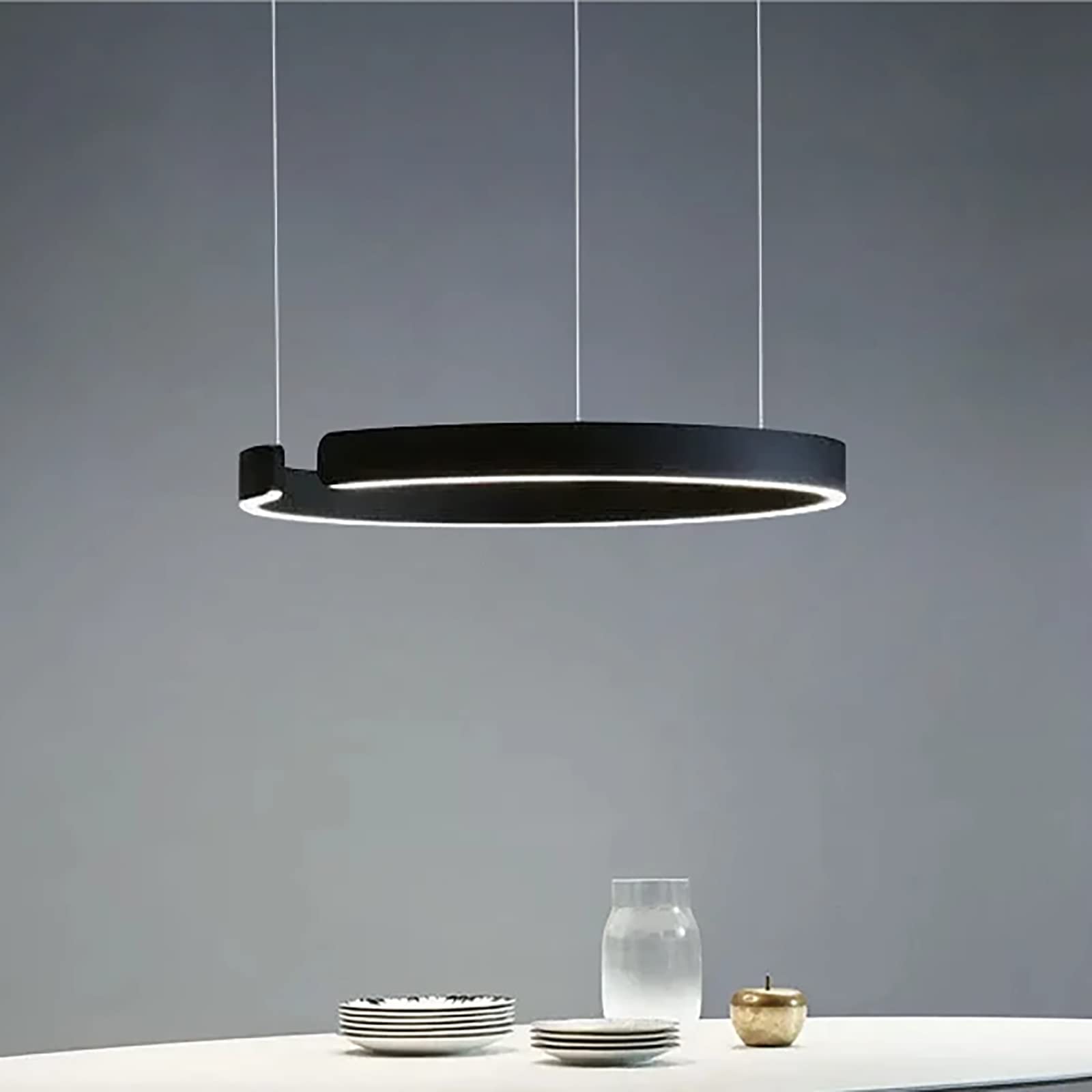 Luce A Sospensione Rotonda 4 Anelli - Lampada Dimmerabile 3000K-6500K Per Soggiorno E Cucina - Foto 8