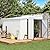 AECOJOY Shed Lean to Storage Shed, Large Outdoor 8' x 10' Metal Wall Side Bike Shed & Outdoor Storage, Garden Storage Cabinet for Backayrd, Patio and Outdoor Use in White