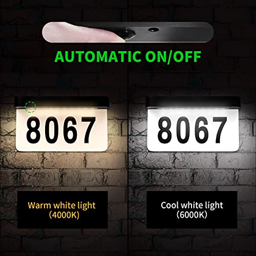 House Numbers Solar Powered, HomLxcIar LED Lighted Address Plaque Numbers for House, 2 Lighting Modes Modern House Number Sign for Outside Home Yard Outdoor Street - Image 3