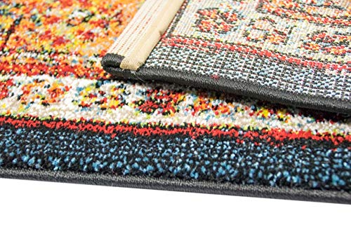 CARPETIA Klassischer Teppich Orientteppich Wohnzimmerteppich schwarz rot Größe 80x150 cm – Bild 5
