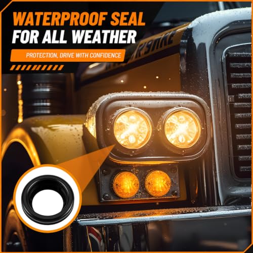 Image of Pangda 10 Pack 2.5 Inch Rubber Grommets for Truck Trailer Boat Lights with 2 Prong Pigtails Trailer Side Marker Lights Grommets with 2 Pin Wire Pigtail Connector Kit for Truck RV Boat