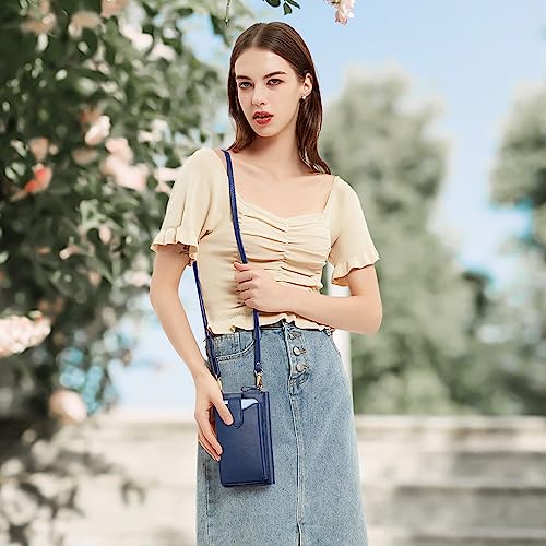 Image of Peacocktion RFID Crossbody Wallet Purse for Women Small Travel Cell Phone Purses Trendy Vegan Leather Bags with Card Slots