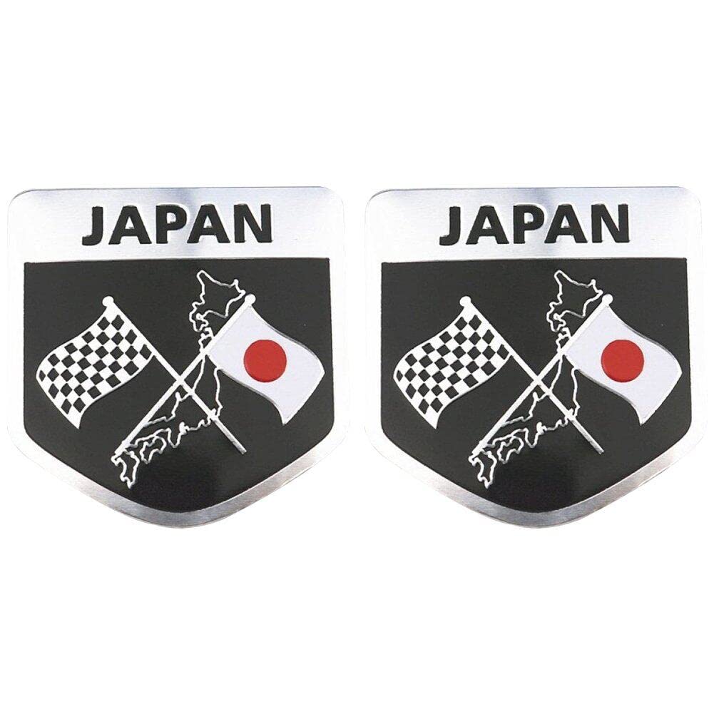 Haowul Japanese Flag Car Sticker Decals 2pcs 3d Aluminum Body Sticker Car Motorcycle Decor Sticker Car Styling Accessories
