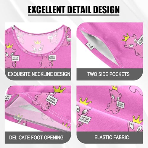 Cute Alien Ufo Pajama Set Pajamas Sleepwear Nightwear Loungewear Clothes Set B04040334