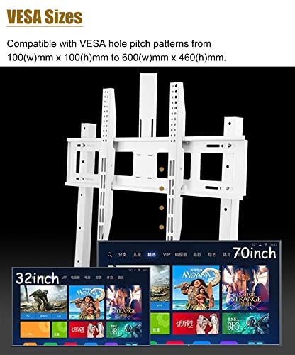 Soporte móvil para TV de 55 a 75 pulgadas, blanco, con ruedas miniatura 3