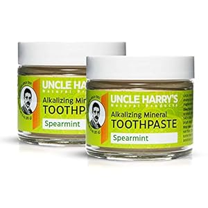 Uncle Harry’s Spearmint Remineralizing Toothpaste | Natural Whitening Toothpaste Freshens Breath & Promotes Enamel | Vegan Fluoride Free Toothpaste (2 Pack)