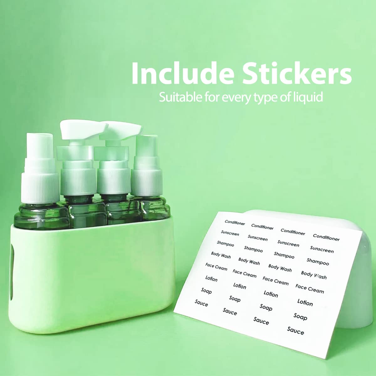 Travel Containers with Labels, TSA Approved, Reusable Cadence Travel Containers, Travel Toiletry Bottles 4