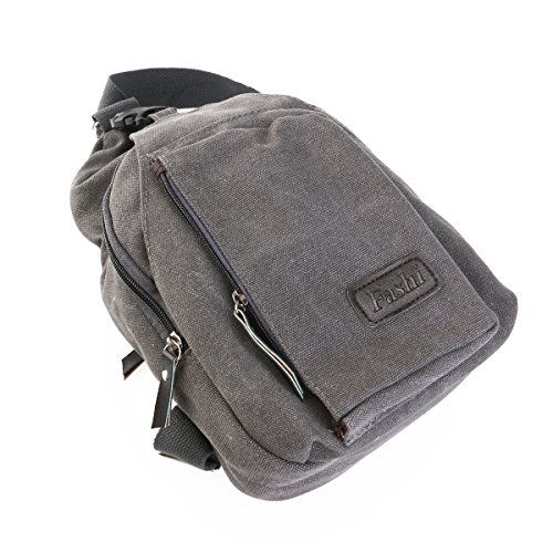BESTOYARD Mochila casual de lona para esportes ao ar livre, bolsa de ombro transversal transversal p