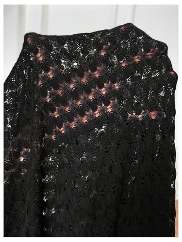 OYOANGLE Women's Plus Size Open Front Crochet Cardigan Sweater 3/4 Sleeve Knitted Outerwear3