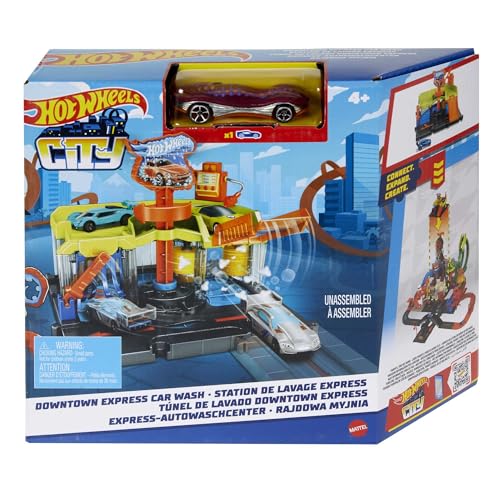 Hot Wheels City Toy Track Set, Downtown Express Car Wash ...