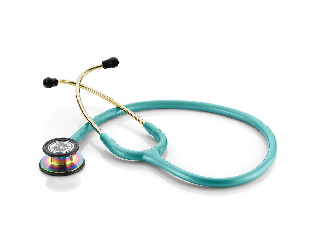 ADC Adscope 608 Convertible Clinician Stethoscope with Tunable AFD Technology, Adult Diaphragm and Adult Bell or Pediatric Diaphragm, 31 inch Length,