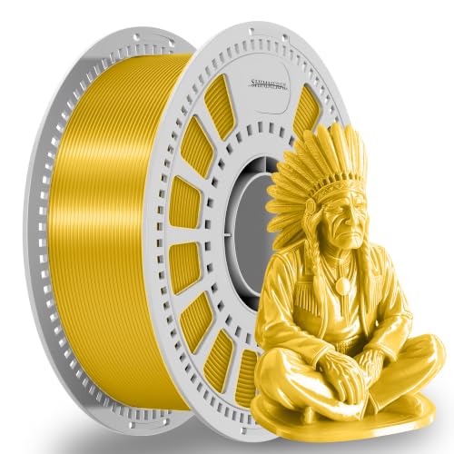 Image of Silk Gold PLA Filament 1.75mm + /-0.03mm Metallic 3D Printer 1kg | Glossy Satin Finish With No Post-Processing, Ideal for Artistic Models, Decorations, And High-Visibility 3D Printing Projects