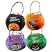 KKTICK Panier De Bonbons d'halloween Sac De Citrouille, 4PCS Halloween Sac de Bonbon en Feutre Halloween Sac à Main de Cadeau Friandises Bonbons, pour Fête Halloween Convient à Trick Or Treat