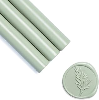 UNIQOOO Mailable Glue Gun Sealing Wax Sticks for Wax Seal Stamp - Sage Green, Great for Wedding Invitations, Cards Envelopes, Snail Mails, Wine Packages, Gift Ideas, Pack of 8