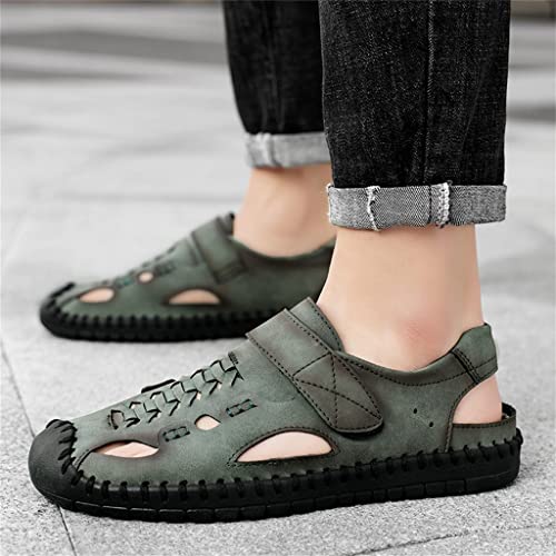Men Genuine Leather Sandals Casual Shoes Men's Roman Beach Sandals Sandalias Big Size(40)3