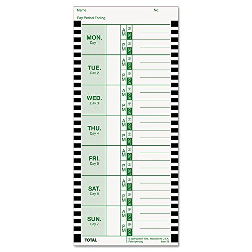 LTHE8100 - Time Card for Lathem Model 800P