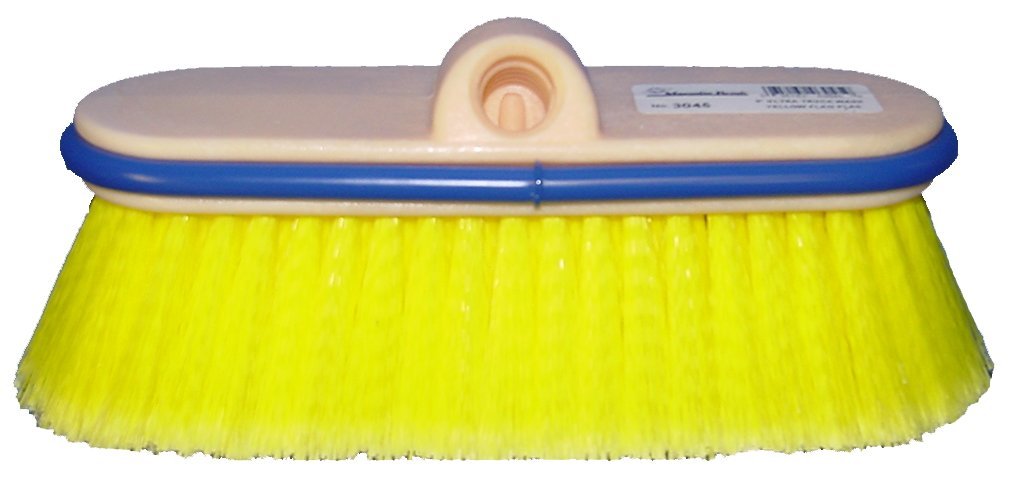 Magnolia Brush 3045 Ultra Block Truck Wash Brush, Flagged Polystyrene Bristles, 2-1/2" Trim, 9" Length, Yellow (Case of 12)
