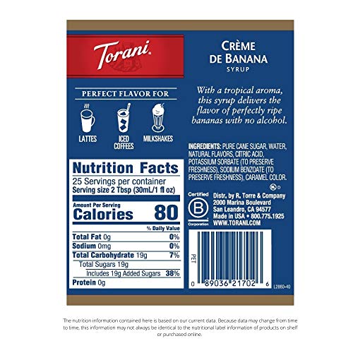 Torani Syrup, Crème De Banana, 25.4 Ounces (Pack Of 4) #TOP2