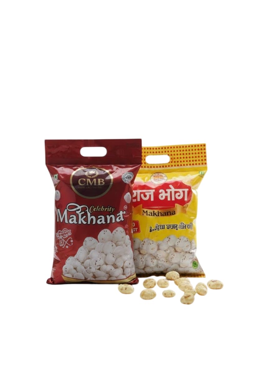 CELEBRITY MAKHANA Refined Quality Fox Nuts | Combo of 2 (Rajbhog and CMB) | Light, Crisp & Natural Texture | Gluten Free, Low Fat | Ideal for Fasting, Snacks & Cooking | 500g-image-28