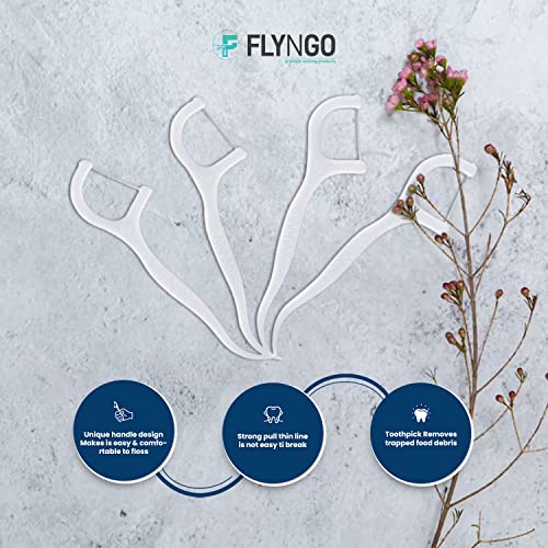 FLYNGO 3 in 1 Tooth Cleaning Dental Floss Toothpicks Plastic Set for Clean Teeth Fresh Breath and Healthy Gums, 50 Piece Set (White) (1) - Image 7