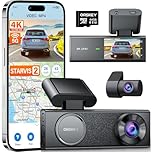 ORSKEY 4K Dash Cam Front and Rear, STARVIS 2 Sensor, 64GB SD Card Included,4K 2160P/FHD Car Dash Cam,Dash Camera for Cars with 5GHz Wi-Fi GPS, 2.45" IPS, WDR Night Vision, 24H Parking Mode