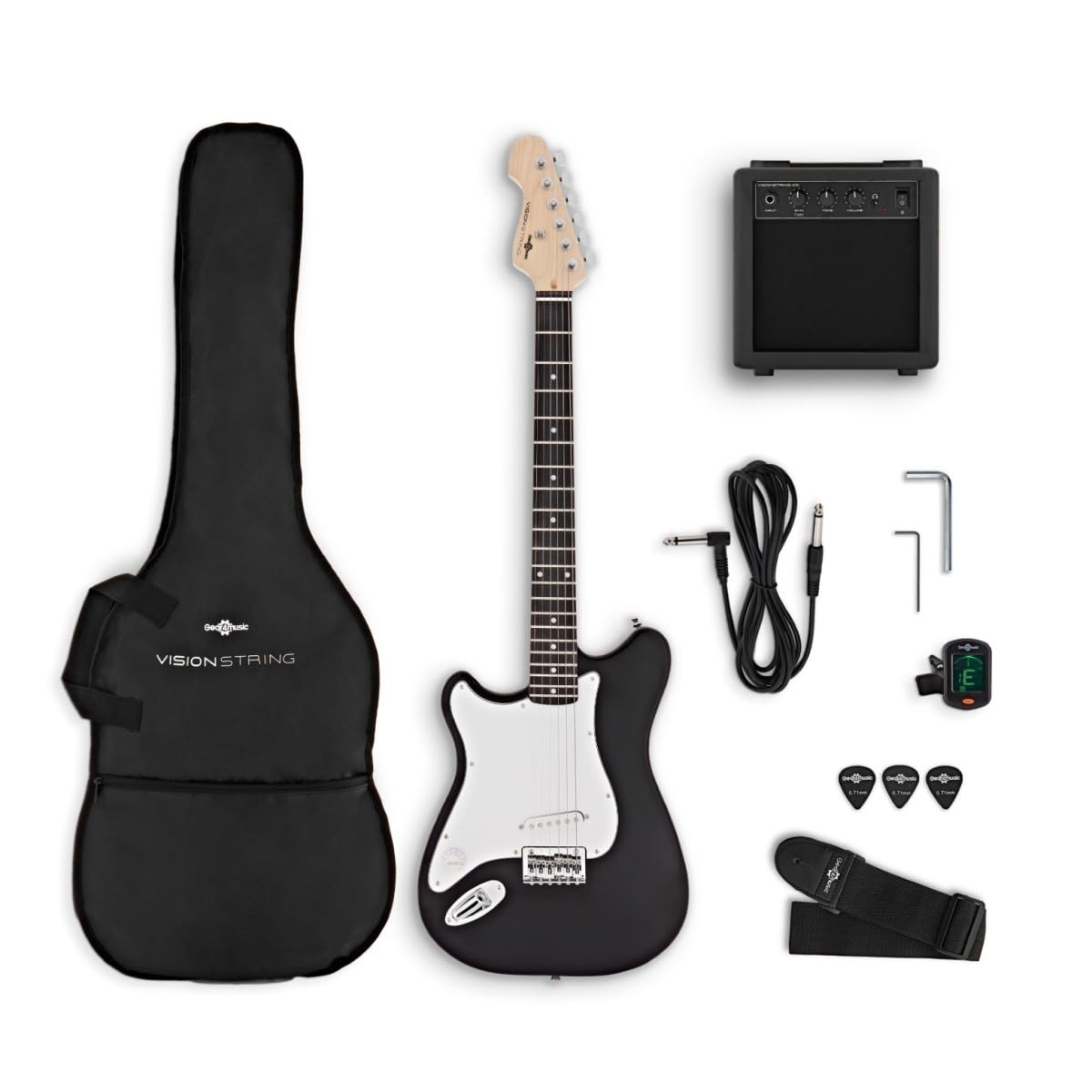 VISIONSTRING Chitarra elettrica mancina 3/4 con amplificatore per bambini e principianti