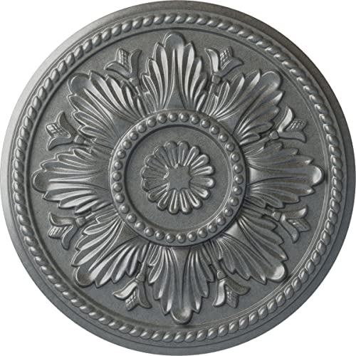 Image of Ekena Millwork CM18EDPLS Edinburgh Ceiling Medallion fits Canopies up to 5 1 /4, Platinum