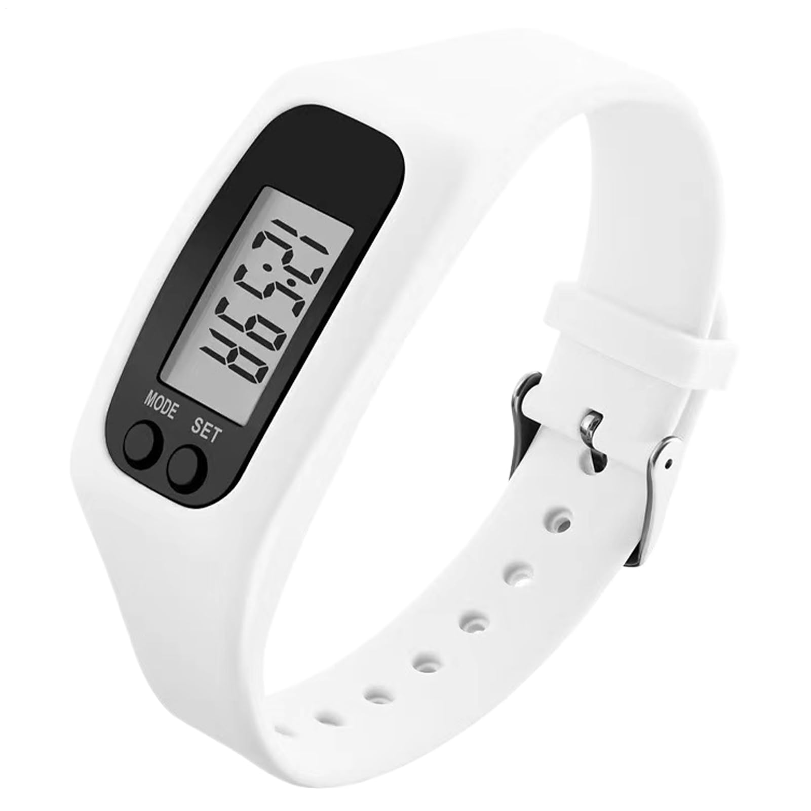 Reloj con podómetro, sin aplicación, no requiere teléfono, monitor de calorías de pantalla grande, contador de pasos, para hombres y mujeres, para personas mayores, viajes, viajes, fin de