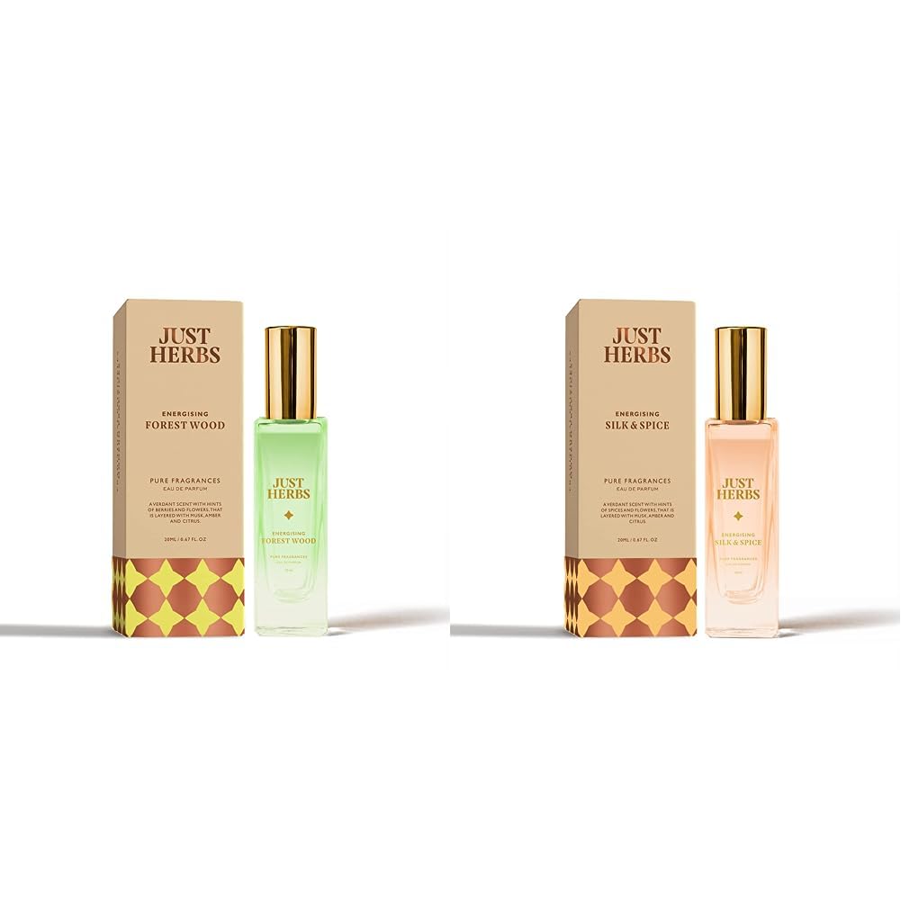 Just Herbs Men & Women Long Lasting Perfume, Pocket Parfum Edp Forest Wood – 20Ml & Long Lasting Spray Floral Scent Luxury Perfume, Pocket Parfum Edp Silk And Spice (20 Ml) Combo