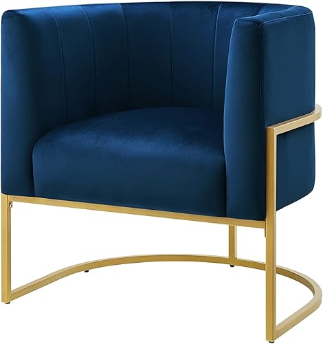 Miniatura 8 de 24KF Sillas tapizadas para sala de estar, silla moderna de terciopelo texturizado negro con soporte de metal dorado, color negro