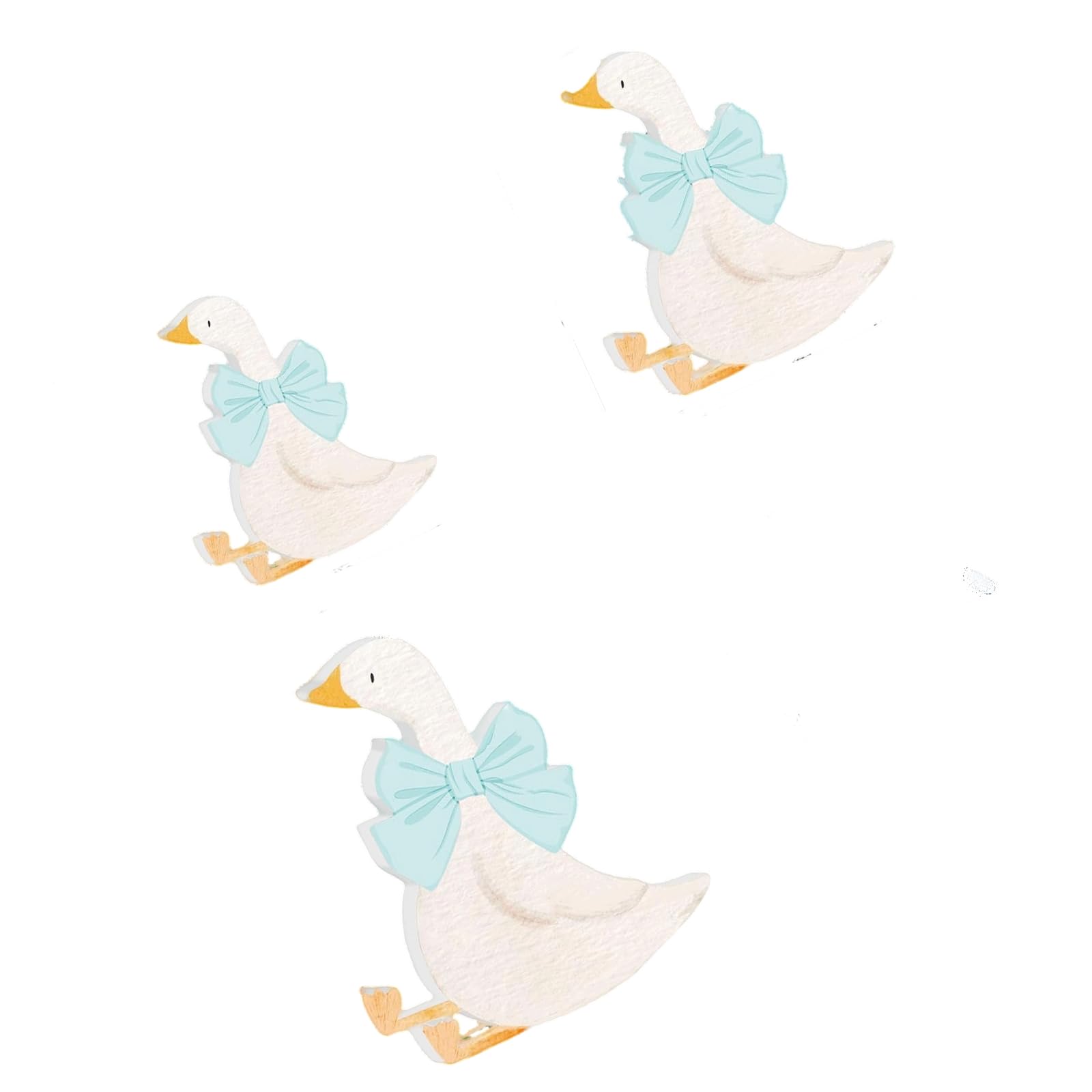 Piceioep 3Pcs Decorative Wooden Geese Figures for Holiday Celebration Christmas Thanksgiving Decorations Silly Geese Decoration