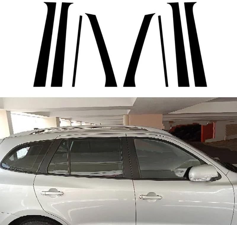 に適合する ヒュンダイ に適合する サンタフェ に適合する エリート 2006 2007 に適合する 8 個 光沢のある黒の車用ピラ