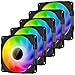 novonest 120mm Raffreddamento silenzioso per computer Ventilatori di Case PC 5V ARGB SYNC con hub, specchio ad alte prestazioni ARGB LED PWM Ventola compatibile con Asus Aura Sync, UA0107-5