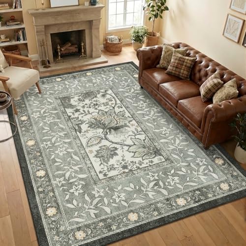 GarveeHome Provence 5x7 Area Rugs, Botanical Grove Soft Cottagecore Non-Slip