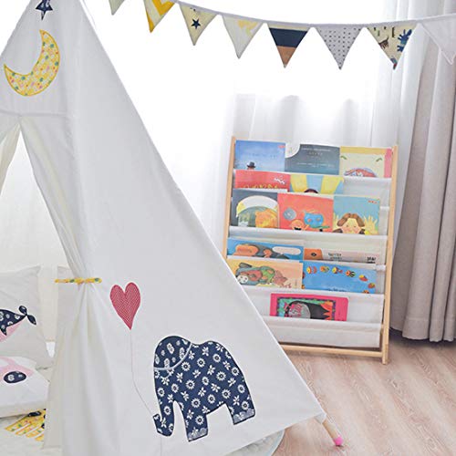 Morimoe Sling Bookshelf Kids Book Rack Storage, Natural Beige (Beige, W:60Cm) #TOP1