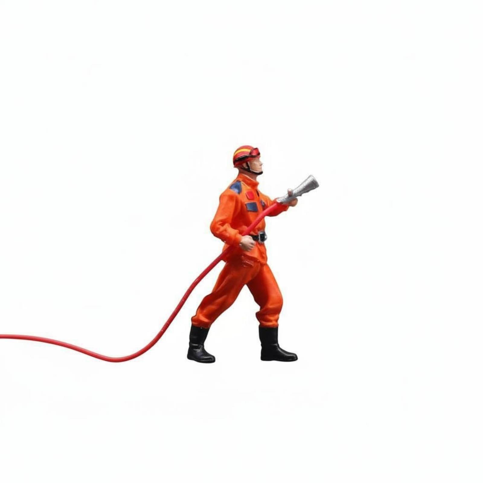 SECRET DESIRE 1:64 Firefighter Figure Size-Accurate Accurate 1:64 Assistance Figures High Detail Firefighter Miniature for Sand Table Spray Water-image-3
