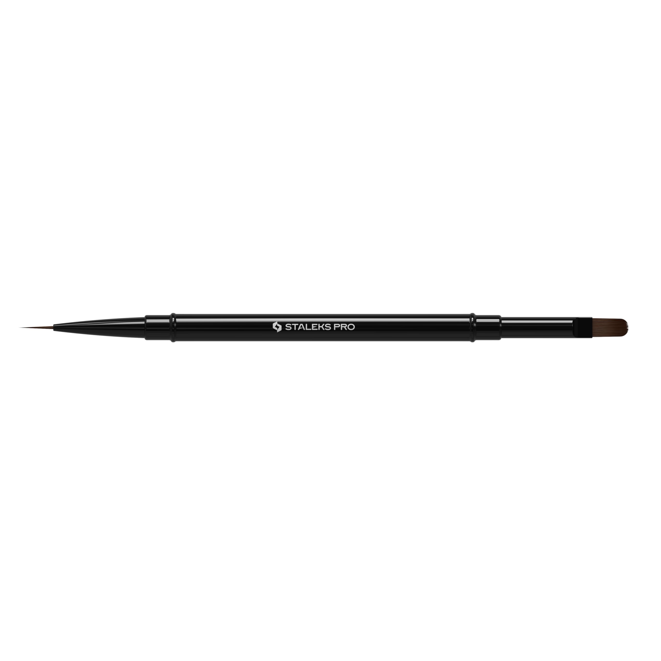 STALEKS PRO di Natury Nails Pennello a doppia faccia/punta. Delineatore brush liner da 10 mm e pennello per gel da 11 mm. Costruzione e decorazione di unghie in gel. Expert (NBE 03/06)