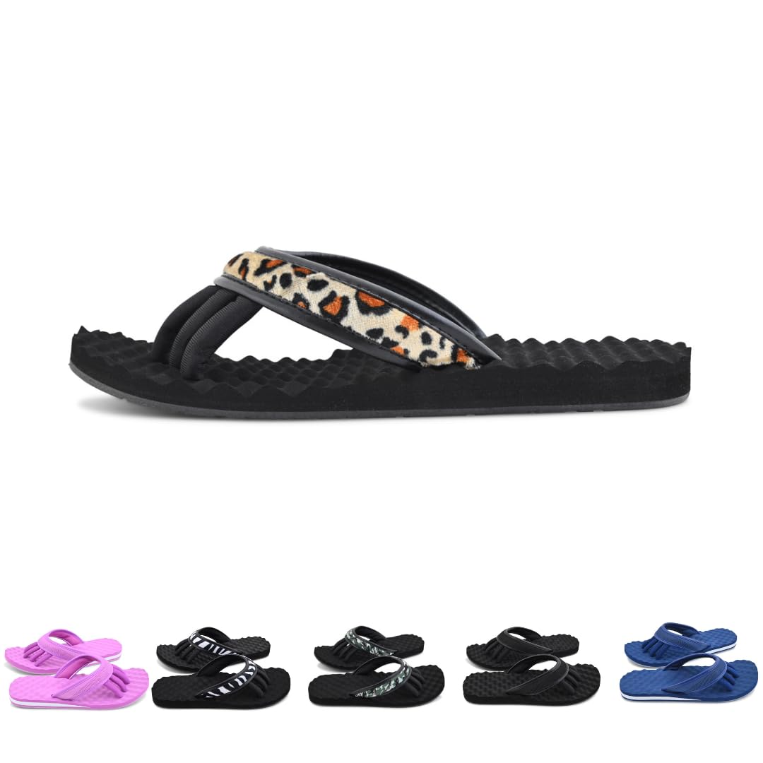 Pedi Couture Women's Orthodic Flip Flops - Textured Reflexology Footbed - Arch Support - Foot Pain Prevention and Relief - Yoga Sandals