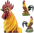 Bellaa 22977 Rooster Statue 12 inch Boho Home Decor Kitchen Gift Outdoor Sculpture Garden Patio Yard Figurine Farmhouse Animal Chicken Hen Sunflower Country Farm Barnyard Cabin Nature Lovers